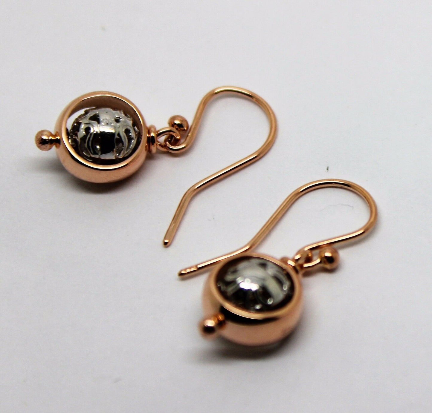 Kaedesigns Genuine 9ct Rose And White Gold Filigree Belcher Ball Earrings