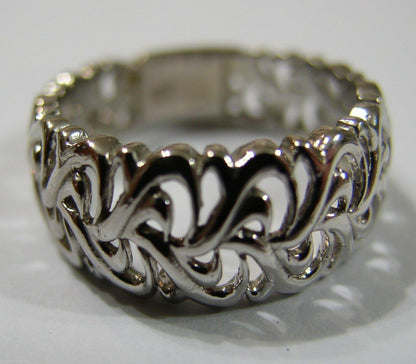 New 9ct 375 Solid Rose Or Yellow Or White Gold Flower Filigree Ring In Your Size