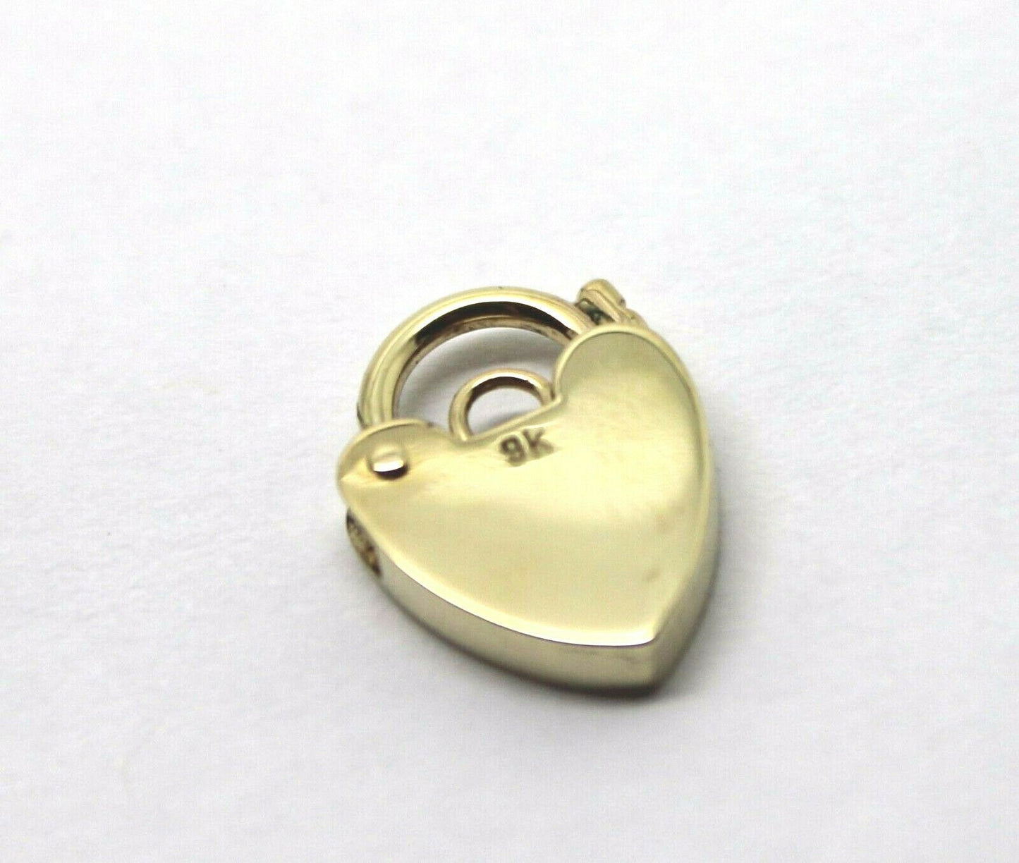 Genuine Small 13.5mm 9ct 9k Yellow Gold Screw Heart Pendant Padlock