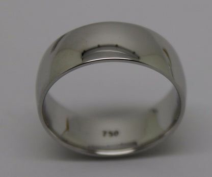 Genuine 18ct Hallmarked 750 Heavy White Gold Full Solid 7mm Wedding Band