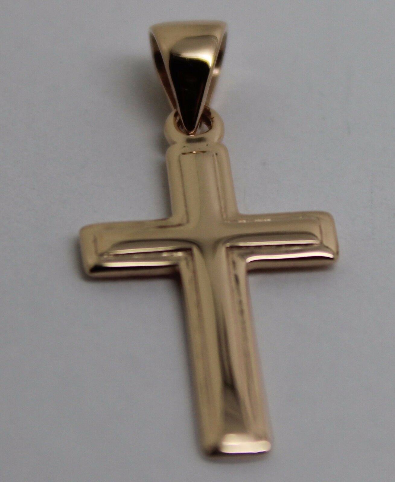 Genuine Small New 9ct 9K Yellow, Rose or White Gold Plain Cross Pendant