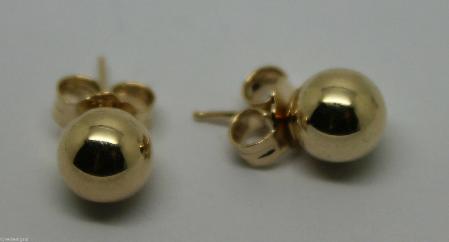 New Kaedesigns Genuine 14ct Solid Yellow Gold 5mm Stud Ball Earrings