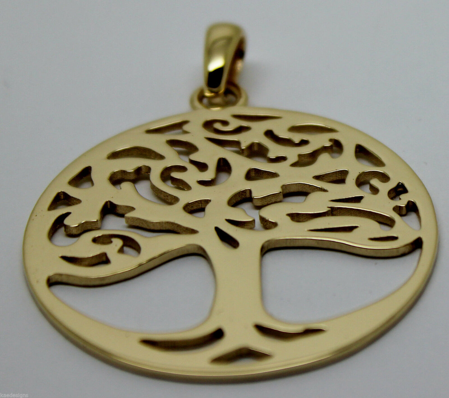 Heavy Solid 9ct Yellow Or Rose Or White Gold Large Tree Of Life Large Pendant