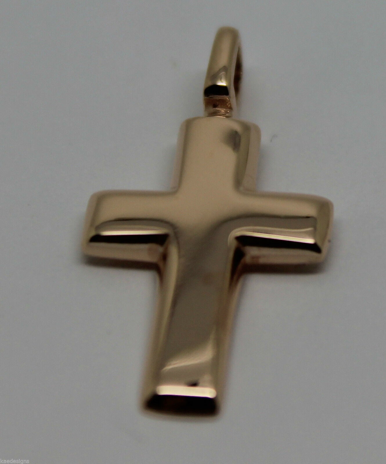 Kaedesigns, Genuine New 9ct 9K 375 Yellow, Rose or White Gold Plain Cross Pendant 285