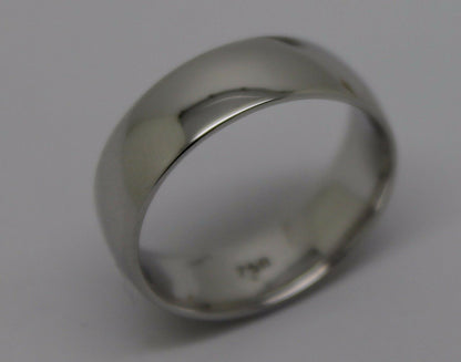 Genuine 18ct Hallmarked 750 Heavy White Gold Full Solid 7mm Wedding Band