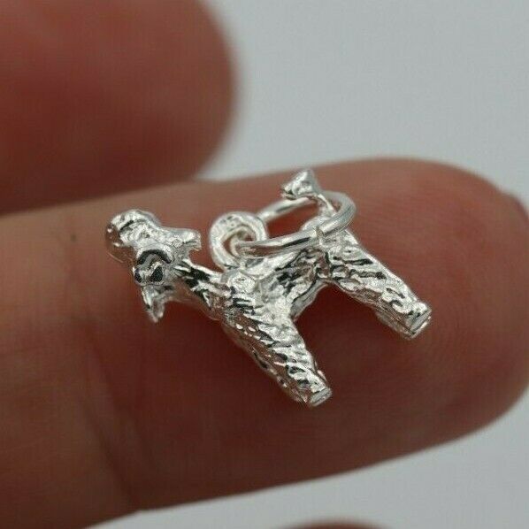 Sterling Silver Small Poodle Dog Charm or Pendant + jump ring