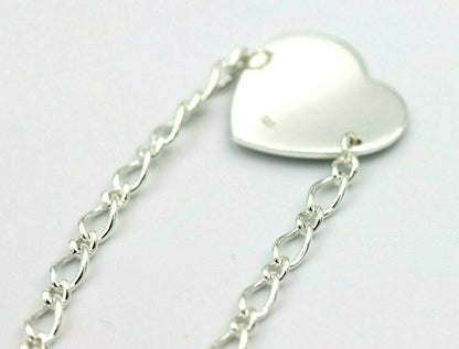 Kaedesigns Genuine 925 Sterling Silver Heart ID bracelet -Free engraving