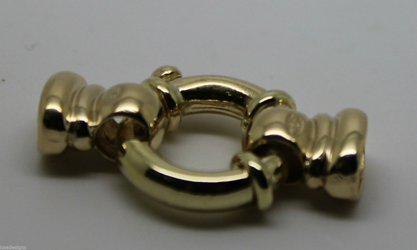 Kaedesigns, New 16mm Genuine 9ct 375 Large Yellow, Rose or White Gold Bolt Ring Clasp With Ends