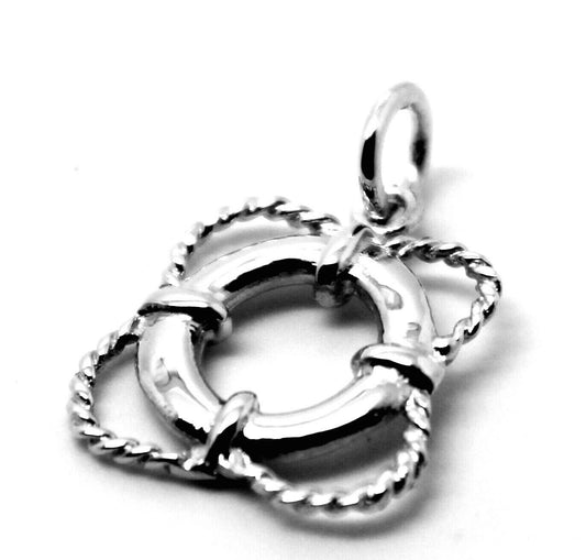 Genuine Sterling Silver 925 Life Ring Nautical Pendant