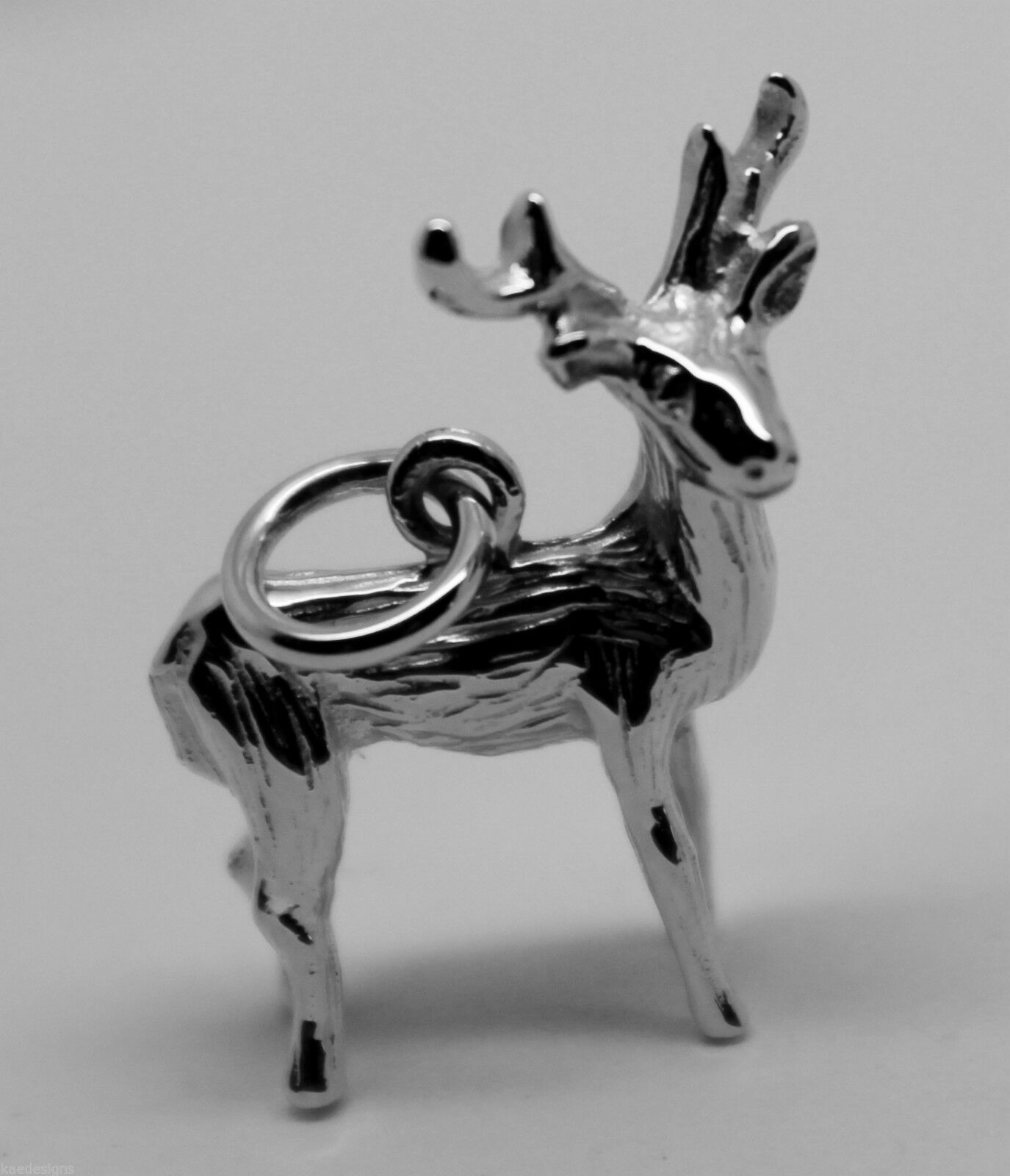 Kaedesigns, New Genuine Sterling Silver 925 Deer Or Moose 3D Pendant Or Charm