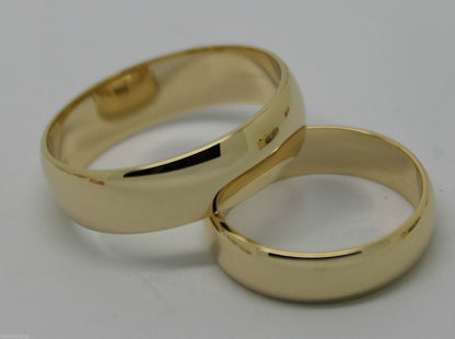 Genuine Custom Made His & Hers Solid 9ct 9K Yellow Gold Wedding Bands Couple Rings