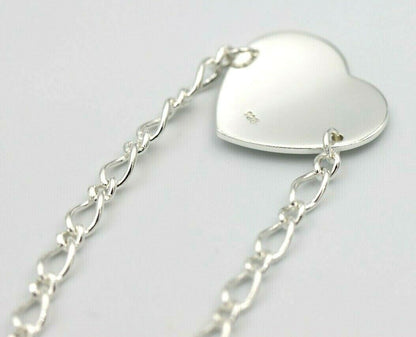 Kaedesigns Genuine 925 Sterling Silver Heart ID bracelet -Free engraving