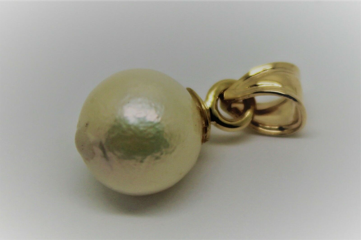 Genuine New 9ct Solid Yellow, Rose or Gold 12mm White Pearl Ball Pendant