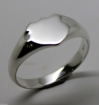 Kaedesigns New 925 Solid Genuine Large Mens Sterling Silver Shield Signet Ring