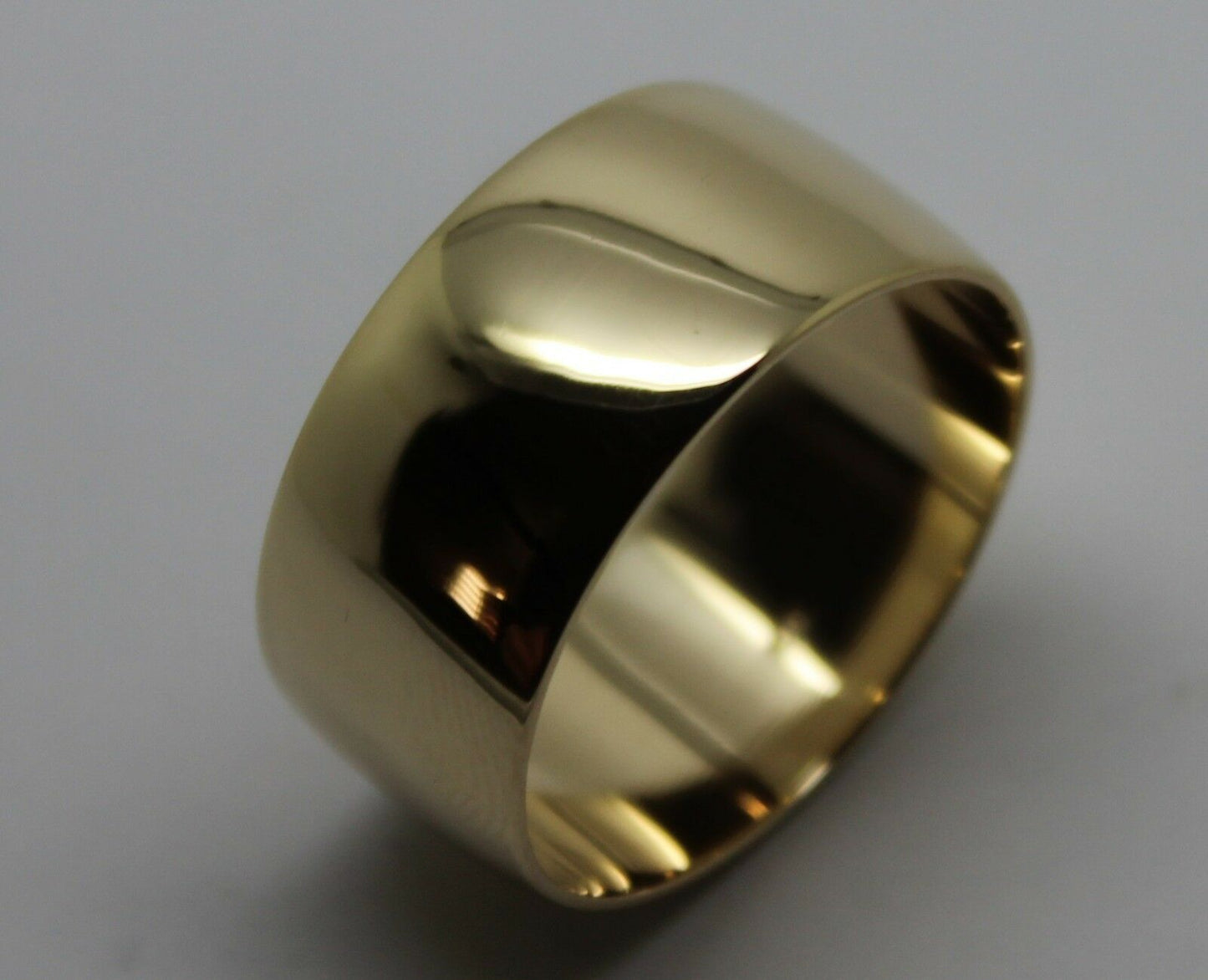 Genuine New Size W Genuine 9K 9ct Yellow Gold Full Solid 10mm Wide Band Ring