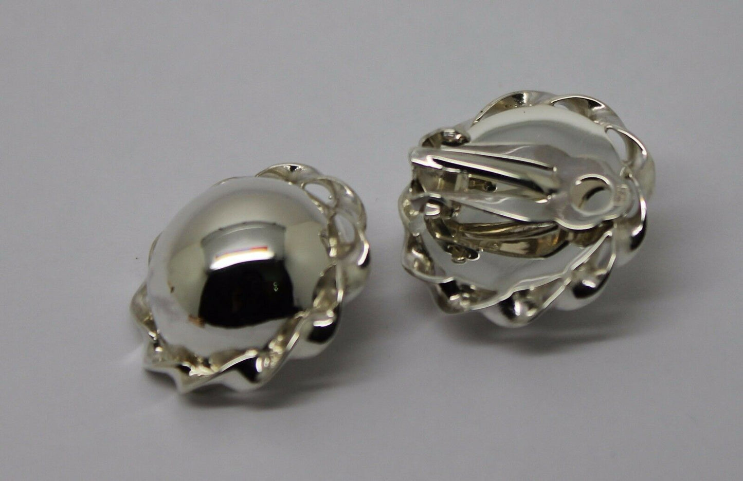 Kaedesigns New Sterling Silver Half Large 20mm Ball Round Clip On Earrings