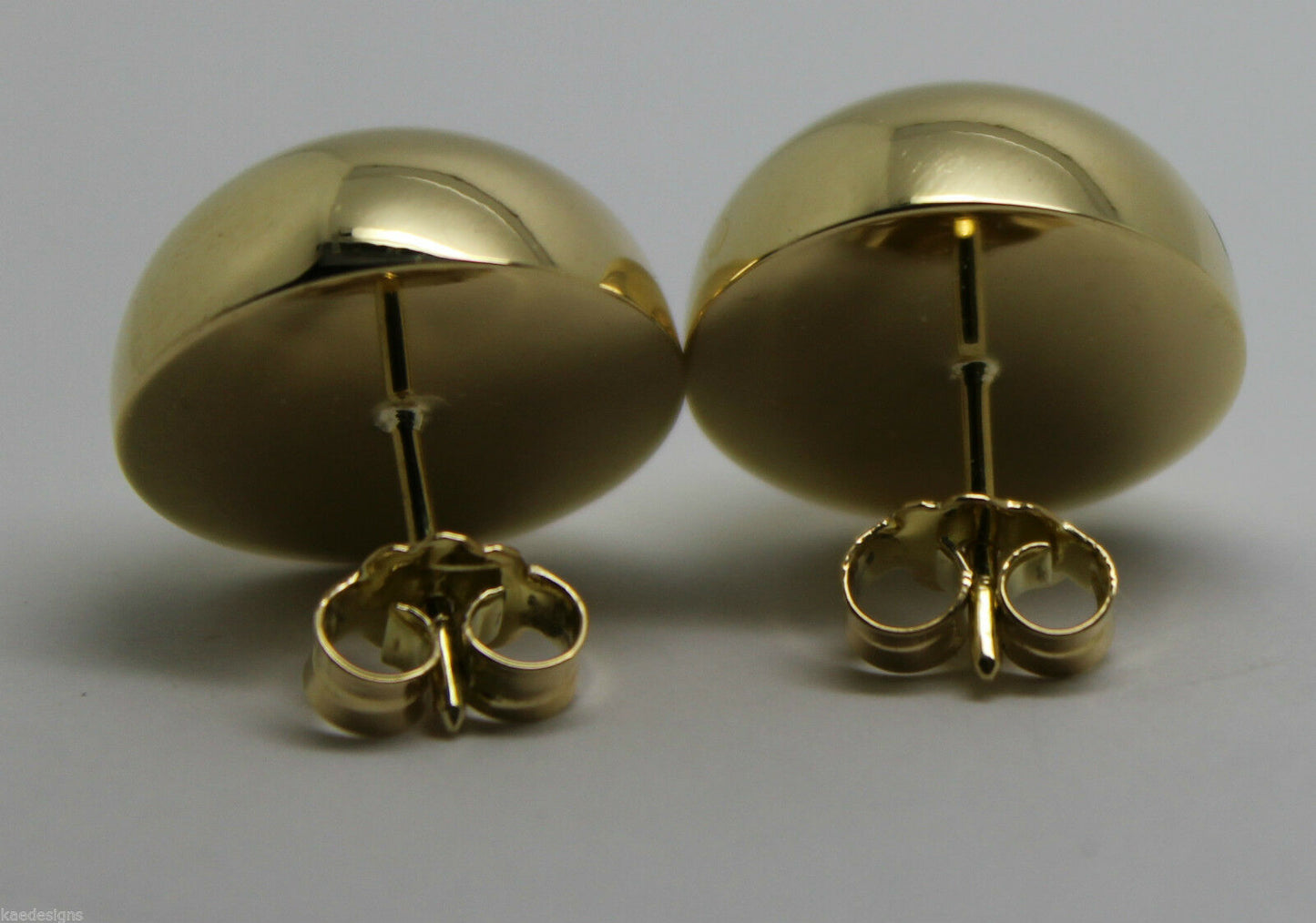 Kaedesigns, 18ct Yellow Or White Or Rose Gold 750 16mm Half Ball Stud Earrings