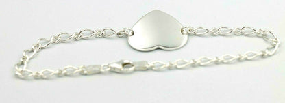 Kaedesigns Genuine 925 Sterling Silver Heart ID bracelet -Free engraving