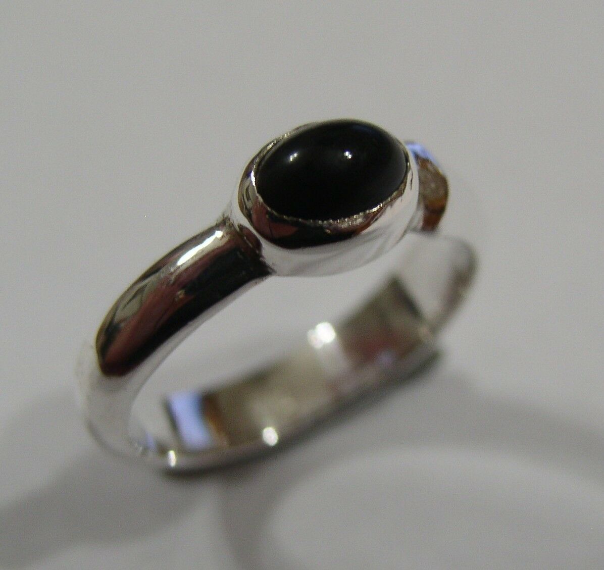 Genuine Sterling Silver 925 Black Oval Ring