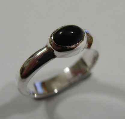 Genuine Sterling Silver 925 Black Oval Ring