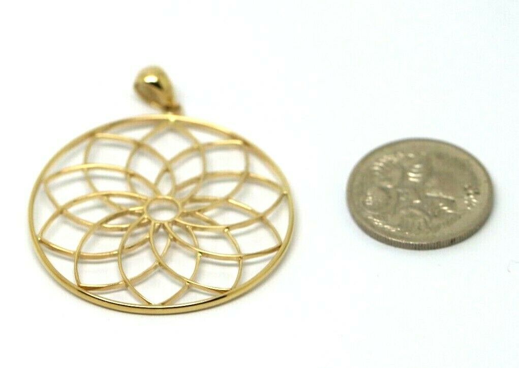 Genuine 9k 9ct Yellow, Rose or White Gold Flower of Life Pendant