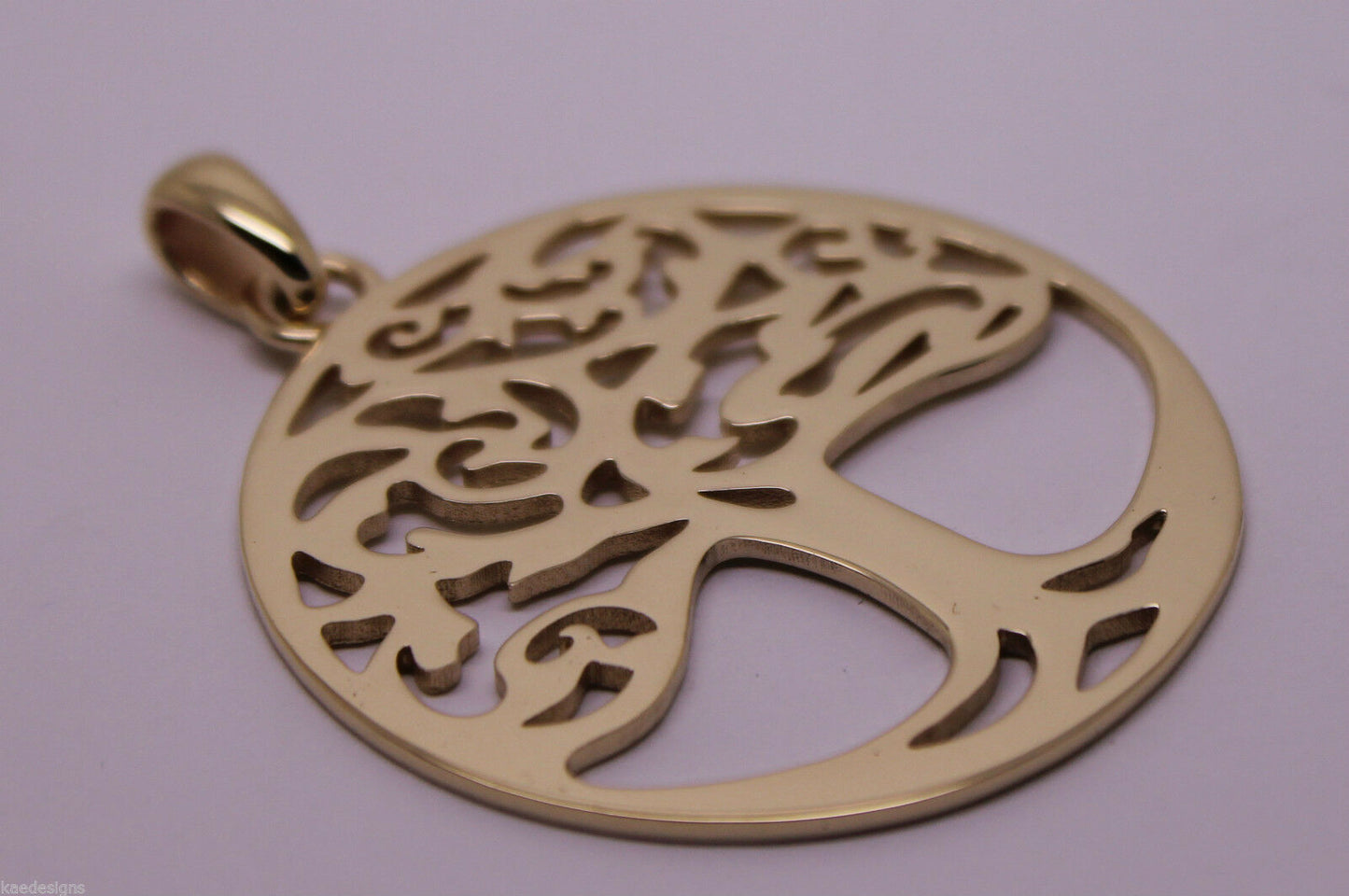 Heavy Solid 9ct Yellow Or Rose Or White Gold Large Tree Of Life Large Pendant