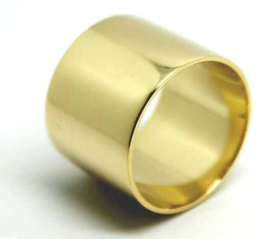 Size S 1/2 - 9Kt 9ct Yellow Or Rose Or White Gold Solid 16mm Extra Wide Band Cigar Ring