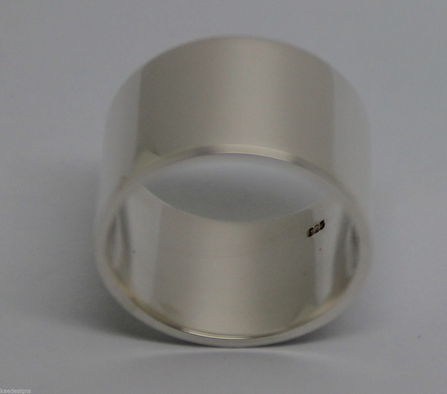 Genuine Heavy Solid Sterling Silver 925 12mm Wide Flat Band Ring