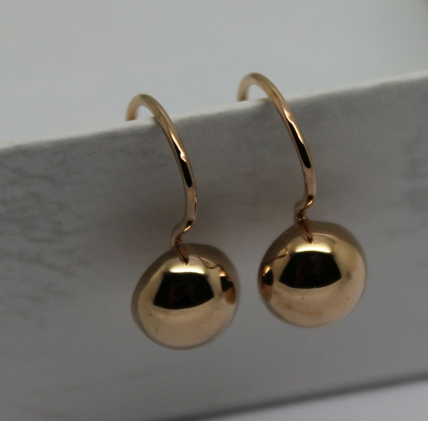 Kaedesigns New 9ct 9k Solid Yellow, Rose or White Gold 8mm Half Plain Ball Earrings