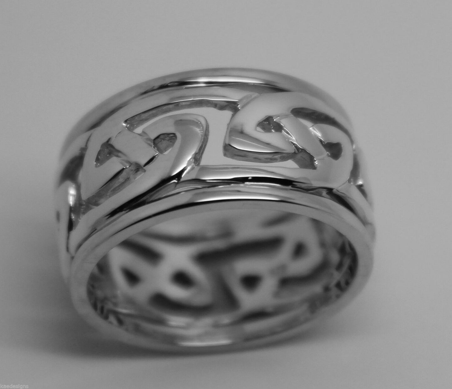 Kaedesigns New Genuine Heavy Solid New 9ct White Gold 12mm Large Celtic Ring