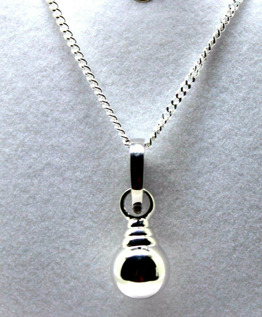 Sterling Silver Ball Pendant & 50cm Silver Chain + Enhancer