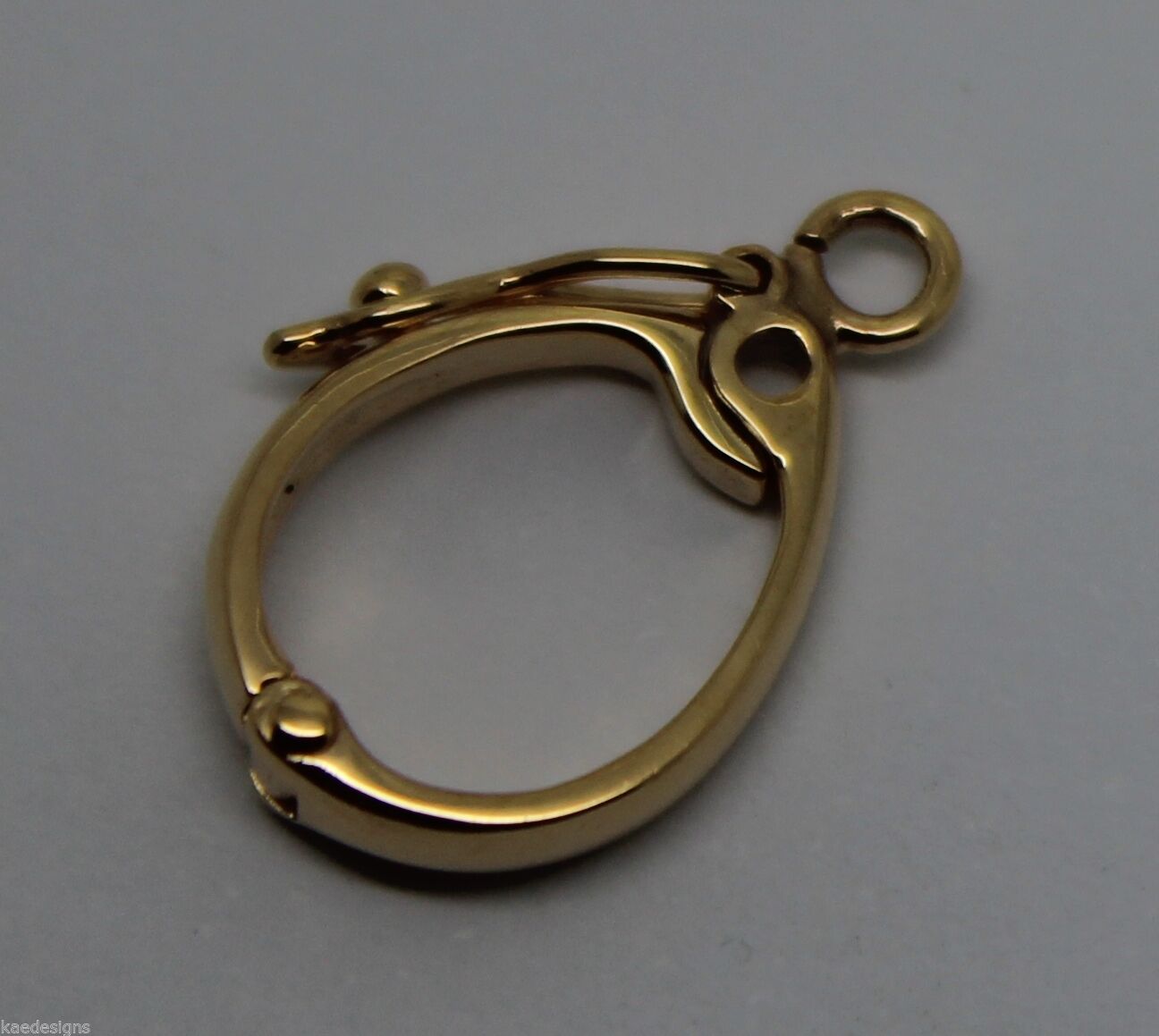 Genuine 15mm 9ct or 18ct Yellow gold Enhancer Bail Clasp + jump ring & safety latch