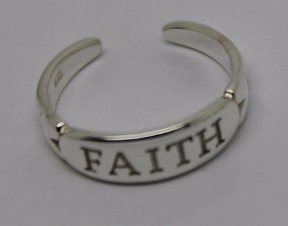 Kaedesigns, Genuine New Solid Sterling Silver 925 Faith Toe Ring