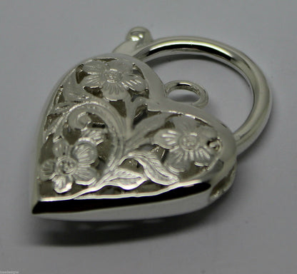 Kaedesigns New Sterling Silver Largest Heavy Large Heart Locket Padlock Filigree