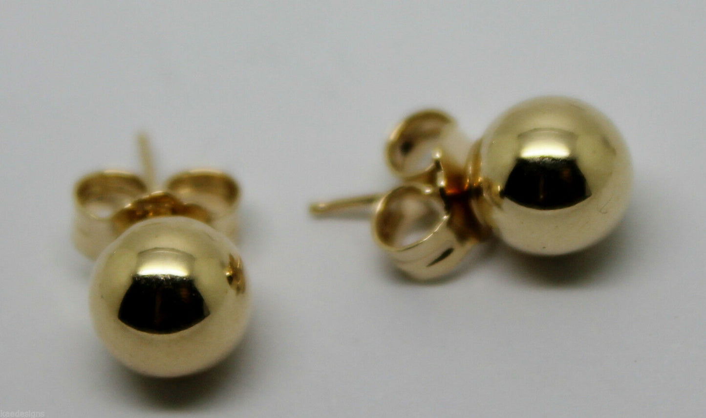 New Kaedesigns Genuine 14ct Solid Yellow Gold 5mm Stud Ball Earrings