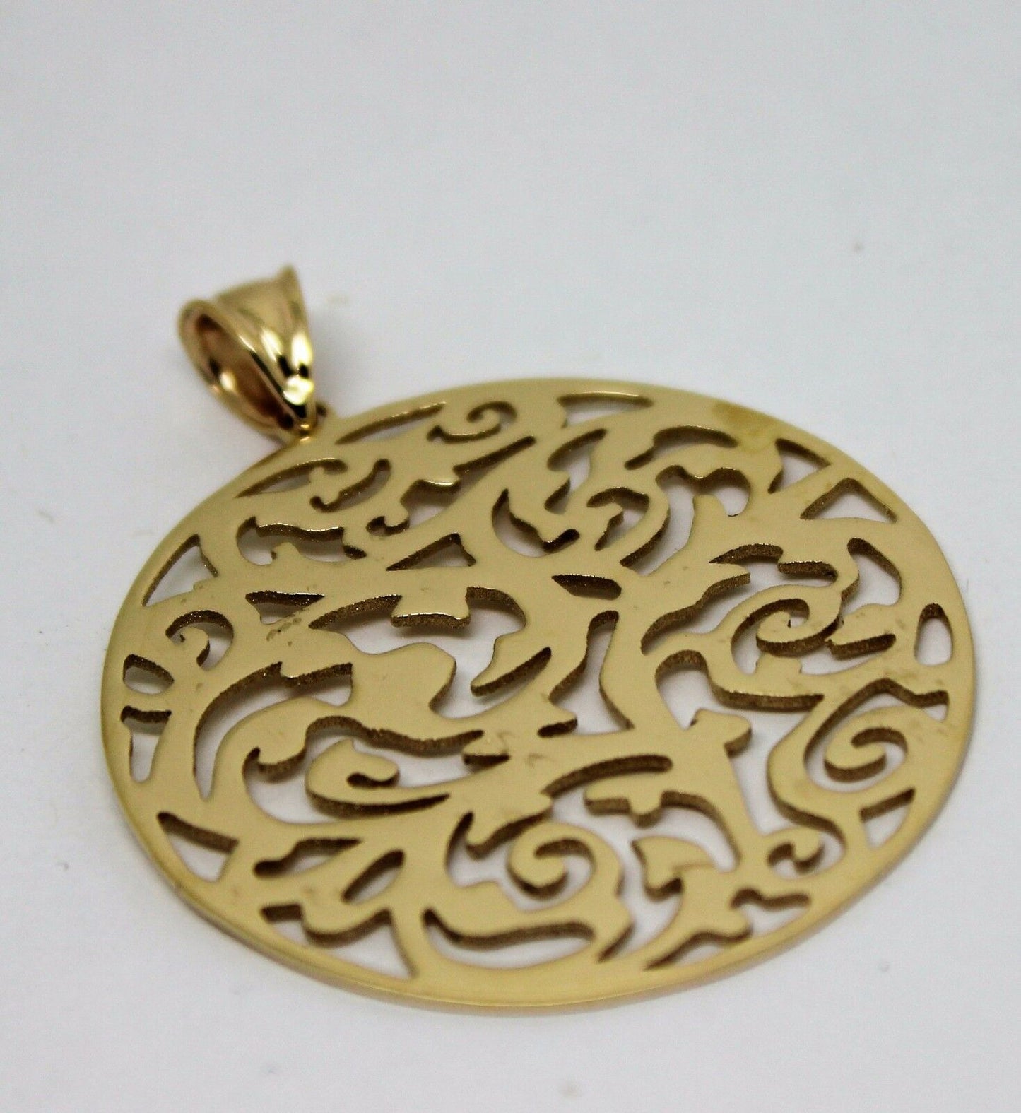 Kaedesigns New Genuine Heavy Solid 9ct 9kt Yellow, Rose or White Gold Round  Filigree Pendant