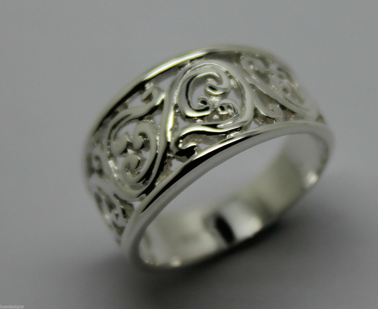 Kaedesigns, New Genuine Sterling Silver 925 Filigree Swirl Ring * Choose your size