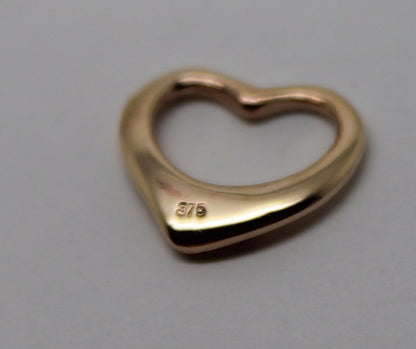 Genuine 9ct Yellow or Rose or White Gold Small Heart Charm / Pendant