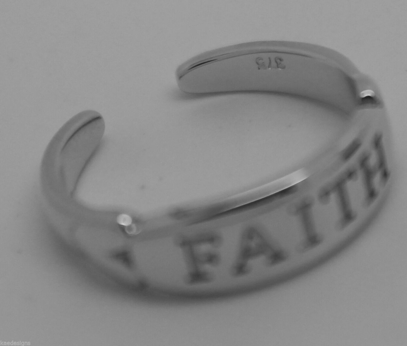 Kaedesigns, Genuine New Solid Sterling Silver 925 Faith Toe Ring