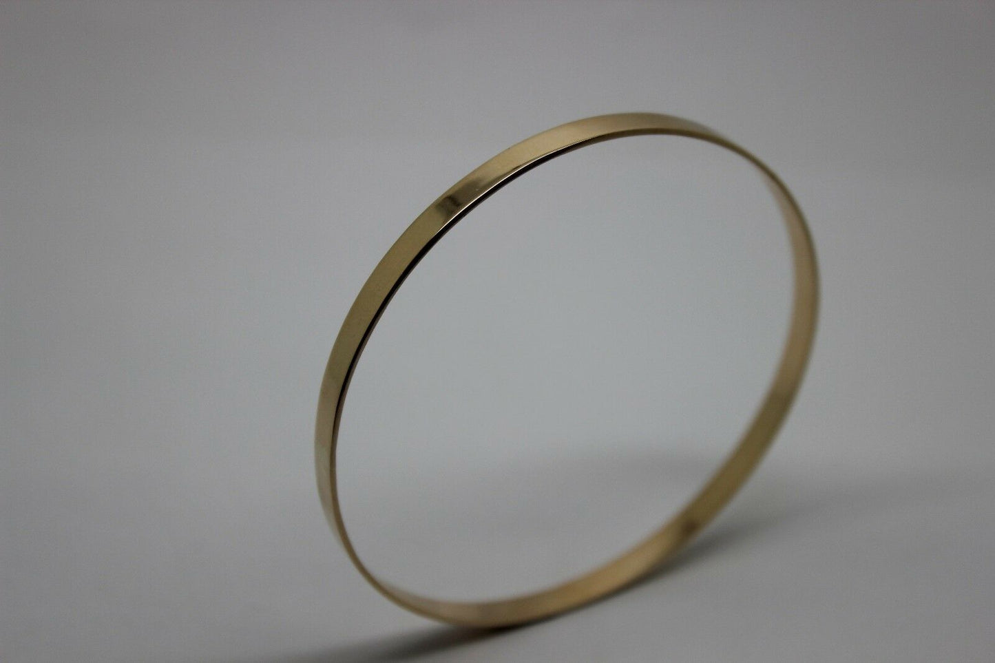 Kaedesigns New FULL Solid 9ct Yellow, Rose or White gold 4mm wide Flat bangle 65mm