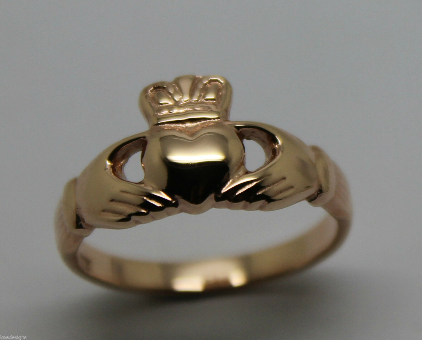 Genuine 9ct 375 Solid Yellow, Rose or White Gold Claddagh Celtic Friendship Ring In Your