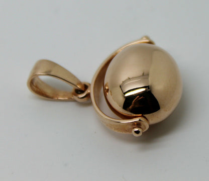 Kaedesigns, New Genuine 9ct 9kt Yellow, Rose or White Gold Large Oval Ball Spinner Pendant