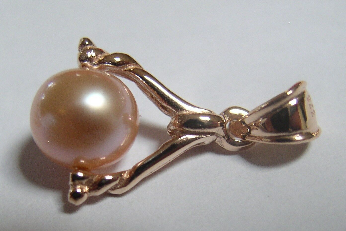 Kaedesigns New 9kt 9ct Yellow, Rose or White Gold 7mm Pink White Pearl Ball Pendant