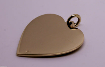 Solid Genuine 9ct 9kt Rose, Yellow Or White Gold / 375, Large Heart Shield Pendant