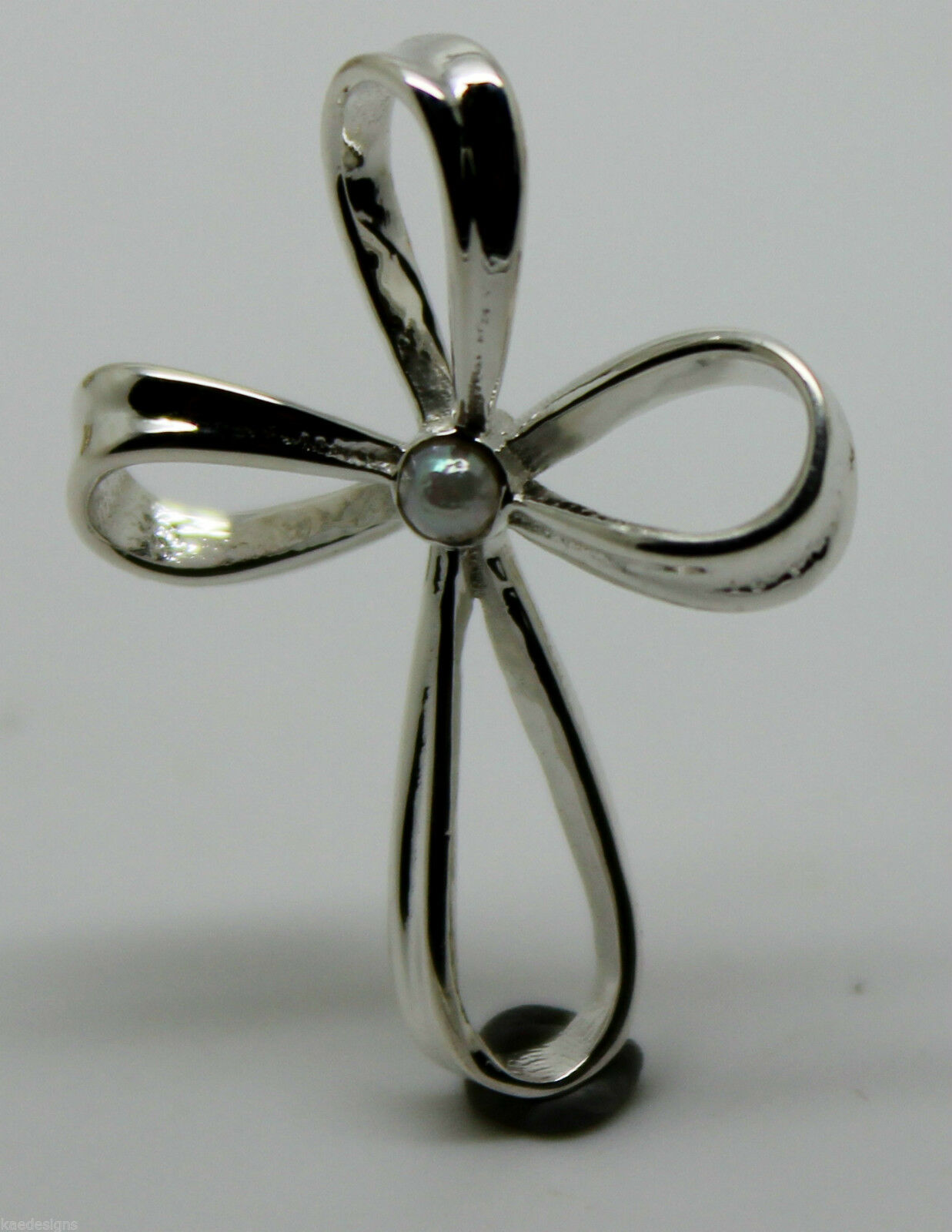 Genuine Sterling Silver 925 Cross Pearl Set Cross Pendant