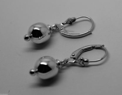 Sterling Silver Ball Earrings 8mm Continental Clip Earrings