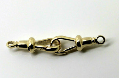 Genuine 2 X 9ct Solid Yellow, Rose or White Gold 375 Albert Swivel Clasp 19mm