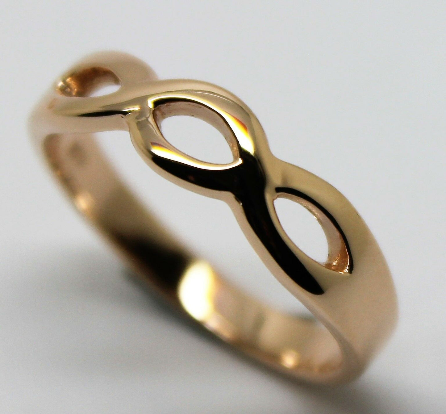 Genuine 9ct Yellow or Rose or White Gold or Sterling Silver Infinity Love Ring