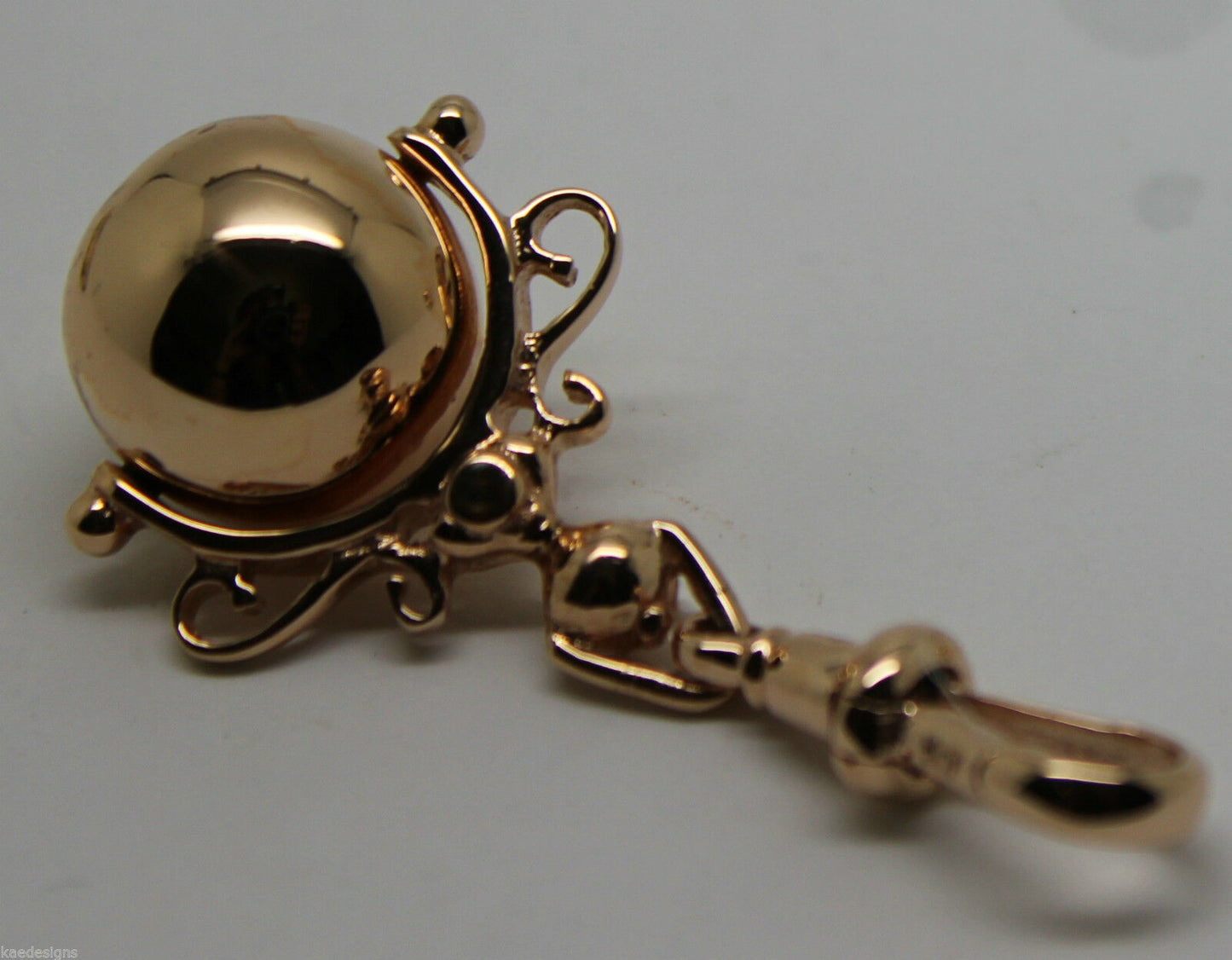 Kaedesigns, New 9ct 9k 375 Gold Yellow, Rose Or White Gold Swivel Euro Ball Spinner Pendant