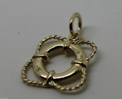 Genuine 9ct Yellow or Rose or White Gold Life Ring Nautical Pendant